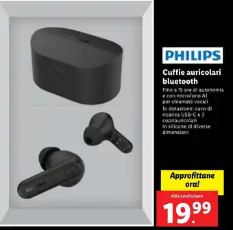 Lidl PHUPS Cuffie auricolari bluetooth offerta