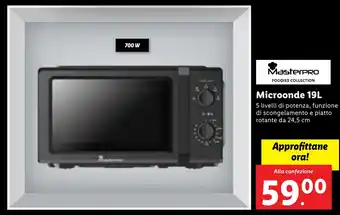 Lidl Microonde 19L offerta