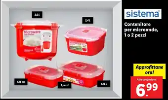 Lidl sistema Contenitore per microonde, 1 o 2 pezzi offerta
