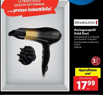 Lidl REMINGTON Asciugacapelli Gold Dust offerta