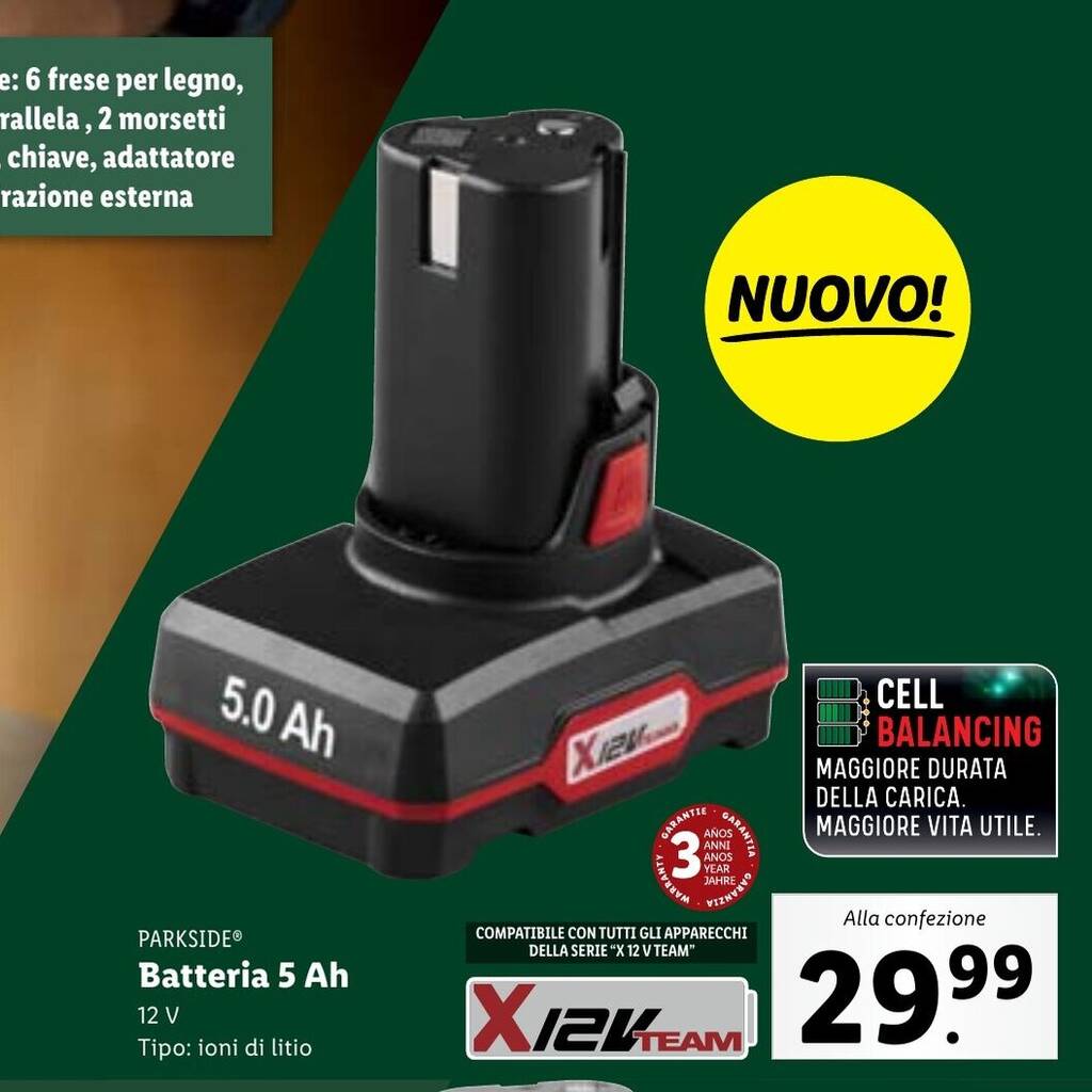 Offerta PARKSIDE Batteria 5 Ah nel volantino di Lidl
