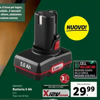 Lidl PARKSIDE Batteria 5 Ah offerta