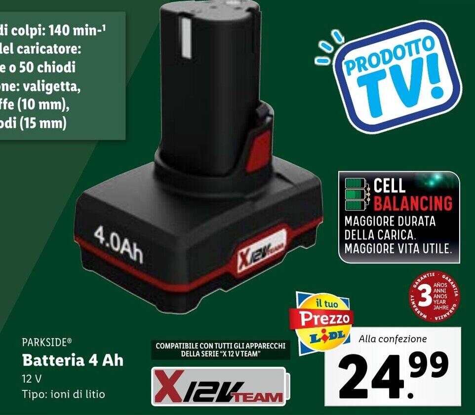 PARKSIDE Batteria 4 Ah offerta di Lidl