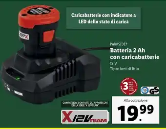 Lidl PARKSIDE Batteria 2 Ah con caricabatterie offerta