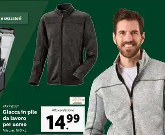 Lidl PARKSIDE Giacca in pile da lavoro per uomo M-XXL offerta
