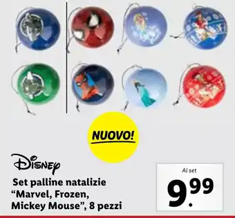 Set palline natalizie "Marvel, Frozen, Mickey Mouse", 8 pezzi