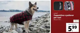 Lidl zoofari Cappottino o pullover per cani XS-L offerta