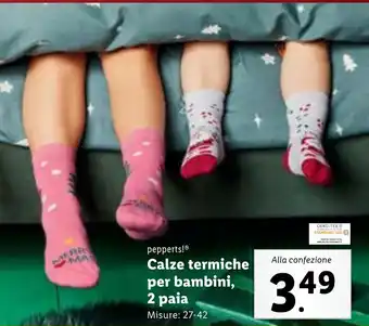 Lidl pepperts! Calze termiche per bambini, 2 paia 27-42 offerta