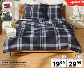Lidl LIVARNO home. Parure copripiumino in pile Singolo offerta