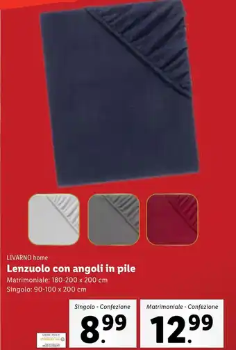 Lidl LIVARNO home Lenzuolo con angoli in pile Singolo - Confezione offerta