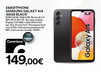 Ipercoop SMARTPHONE SAMSUNG GALAXY A14 128GB BLACK offerta
