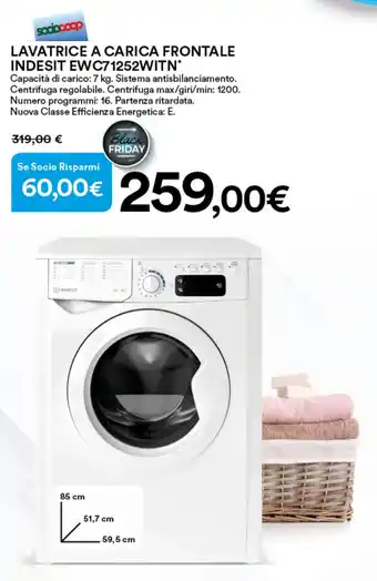 Ipercoop LAVATRICE A CARICA FRONTALE INDESIT EWC71252WITN offerta