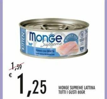 Moby Dick MONGE SUPREME LATTINA TUTTI I GUSTI 80GR offerta