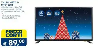 Esselunga TV LED METZ 24 MTD1000Z offerta