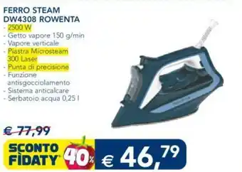 Esselunga FERRO STEAM DW4308 ROWENTA offerta