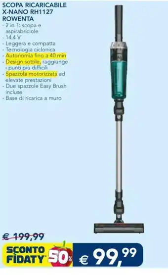 Esselunga SCOPA RICARICABILE X-NANO RH1127 ROWENTA offerta