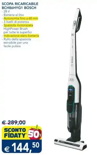 Esselunga SCOPA RICARICABILE BCH86HYG1 BOSCH offerta