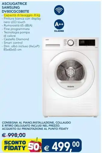 Esselunga ASCIUGATRICE SAMSUNG DV80CGCOB0TE offerta