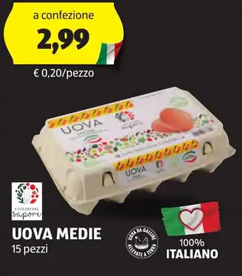ALDI UOVA MEDIE 15 pezzi offerta