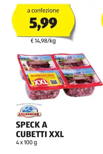 ALDI SPECK A CUBETTI XXL 4 x 100 g offerta
