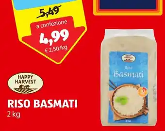 ALDI HAPPY HARVEST RISO BASMATI 2 kg offerta