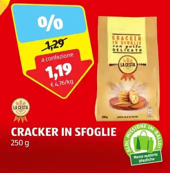 ALDI LA CESTA CRACKER IN SFOGLIE 250 g offerta