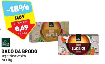 ALDI Le Gusto DADO DA BRODO vegetale/classico 20 x 11 g offerta