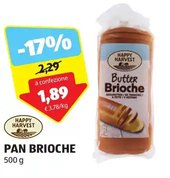 ALDI HAPPY HARVEST PAN BRIOCHE 500 g offerta