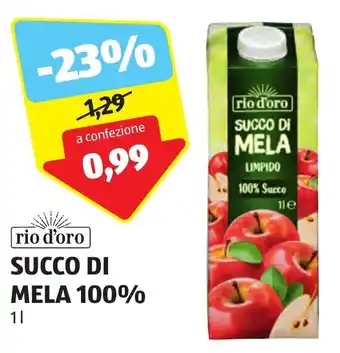 ALDI rio d'oro SUCCO DI MELA 100% 1 l offerta