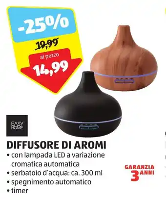ALDI EASY HOME DIFFUSORE DI AROMI offerta