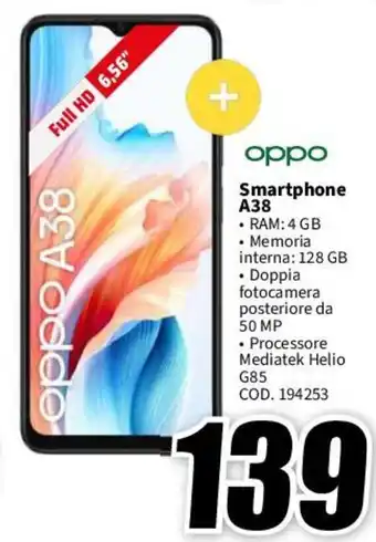 MediaWorld oppo Smartphone A38 offerta