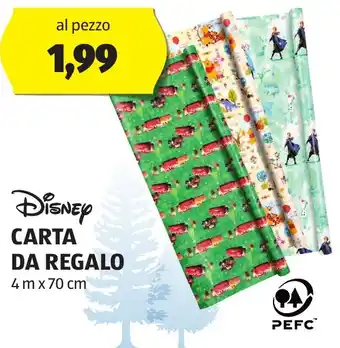 ALDI Disney CARTA DA REGALO 4 m x 70 cm offerta
