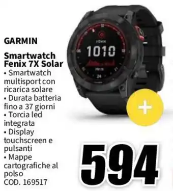 MediaWorld GARMIN Smartwatch Fenix 7X Solar offerta