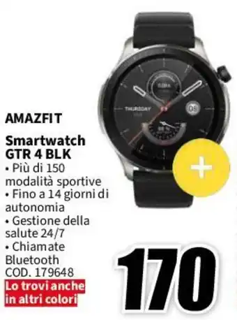 MediaWorld AMAZFIT Smartwatch GTR 4 BLK offerta