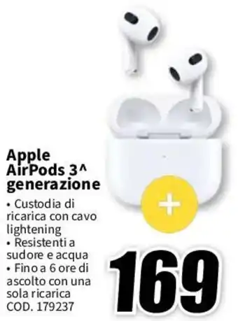 MediaWorld Apple AirPods 3^ generazione offerta