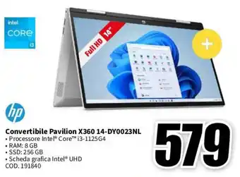MediaWorld hp Convertibile Pavilion X360 14-DY0023NL offerta