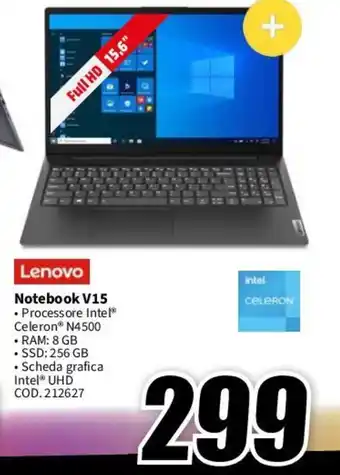 MediaWorld Lenovo Notebook V15 offerta