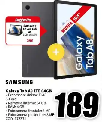 MediaWorld SAMSUNG Galaxy Tab A8 LTE 64GB offerta