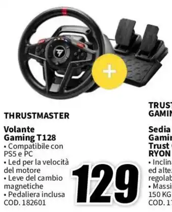 MediaWorld THRUSTMASTER Volante Gaming T128 offerta