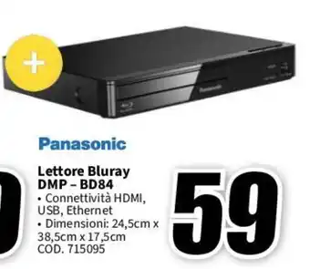 MediaWorld Panasonic Lettore Bluray DMP-BD84 offerta