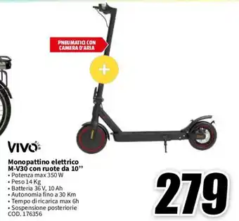 MediaWorld VIVO Monopattino elettrico M-V30 con ruote da 10" offerta