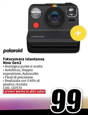 MediaWorld polaroid Fotocamera Istantanea Now Gen2 offerta
