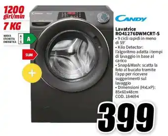 MediaWorld CANDY Lavatrice RO41276DWMCRT-S offerta