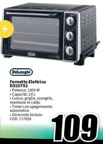 MediaWorld DeLonghi Fornetto Elettrico EO20792 offerta