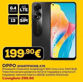 Euronics OPPO SMARTPHONE A78 offerta