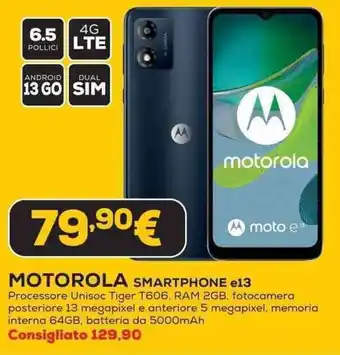 Euronics MOTOROLA SMARTPHONE e13 offerta