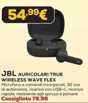 Euronics JBL AURICOLARI TRUE WIRELESS WAVE FLEX offerta