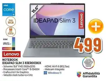 Expert Lenovo NOTEBOOK IDEAPAD SLIM 3 83ER003KIX offerta
