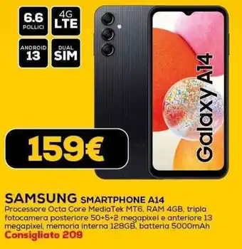 Euronics SAMSUNG SMARTPHONE A14 offerta