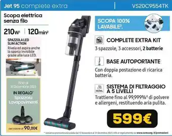 Euronics Samsung Jet 95 complete extra VS20C9554TK offerta